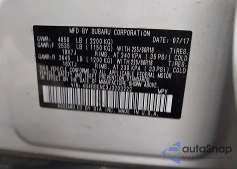 2018 Subaru Outback 3.6R Limited из США, поврежденный, VIN 4S4BSENC3J3203222